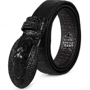 Wholesale plate buckle genuine crocodile leather belt